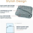 thumbnail image 5 of Bilot Chunky Cable Knit Throw Blanket for Couch, Sofa, Bedroom and Living Room - Extra Soft and Cozy Decorative Throws - 50" x 60", Gray, 5 of 7