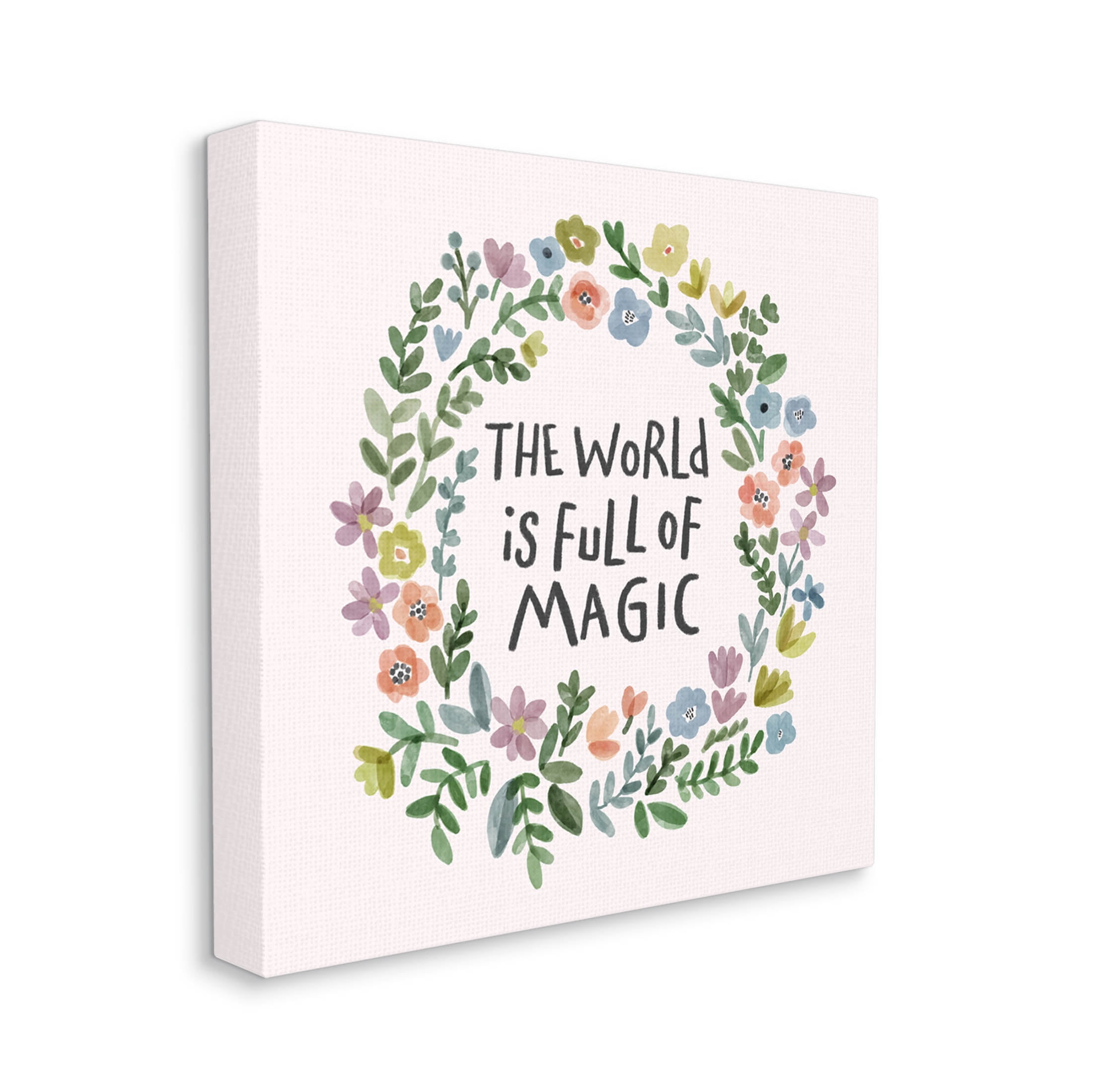 Stupell Industries World Is Full Of Magic Wreath Graphic Art Gallery Wrapped Canvas Print Wall Art, Design by Nina Muis Surface Design