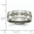 thumbnail image 5 of Primal Steel Titanium Flat 8mm Laser Design Band, 5 of 9
