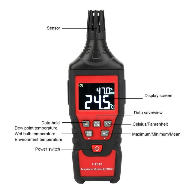 Temperature Humidity Meter,Temperature Humidity Meter Digital Portable Temperature Humidity Meter Digital Temperature Humidity Meter Solid Performance