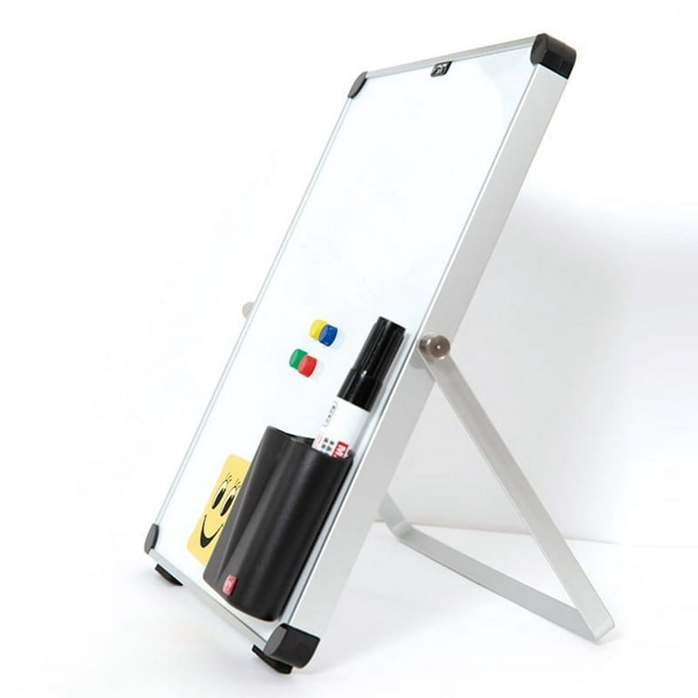 Small Desktop Dry Erase Board Portable Small Magnetic Double Sided  Whiteboard Easel to Do List White Board Office School 