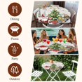 thumbnail image 7 of Christmas Round Tablecloth, Fitted Table Cover with Elastic for 45"-54" Round Tables, Gnomes Xmas Tree Snowflake Winter Gifts Wooden Table Cloth Outdoor Indoor Dinning Party Waterproof Tablecloths, 7 of 7