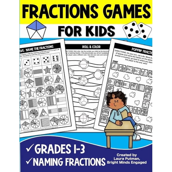 3rd Grade Fractions Fractions Games for Kids, (Paperback)