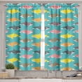 thumbnail image 2 of Ambesonne Whale Valance & Curtain, Colorful Orca Silhouettes, 55"x45", Multicolor, 2 of 6