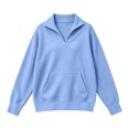 thumbnail image 7 of MLCDZ Womens Sweatshirt 1/4 Half Zip Pullover Casual Long Sleeve Collared Lightweight Sweatshirts Fall Outdoor Sports Holiday Party Tops with Pockets, 7 of 7