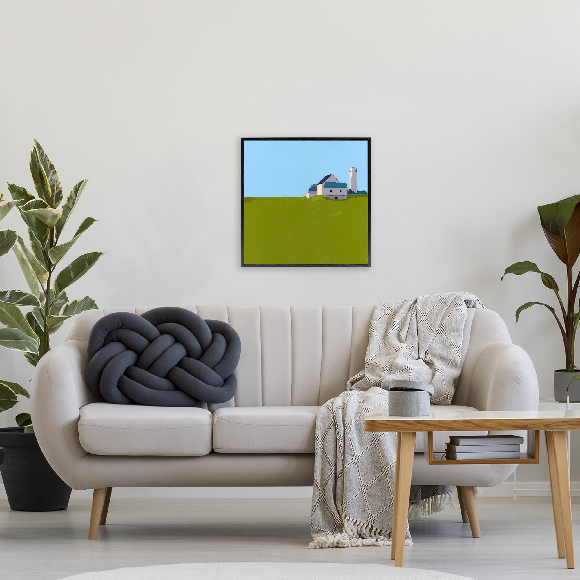 Farmland Silo in Distance Black Framed Giclee Art, design by Ruth LaGue