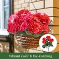 thumbnail image 3 of 2 Pcs Artificial Geranium Flowers for Outdoors Silk Geraniums Flowers Outdoor Red Geranium Bush Faux Flowers Geraniums for Outdoor Decor Indoor Garden Patio Grave Cemetary Table Centerpiece, 3 of 8