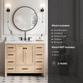 thumbnail image 5 of ARIEL CAMBRIDGE 42 Inch Single Oval Sink Bathroom Vanity With Carrara White Quartz Countertop 1.5 Inch Edge In Oak, 5 of 7