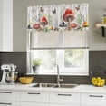 thumbnail image 5 of Mushrooms Valances for Windows, Decorative Rod Pocket Window Valance Curtains, Butterfly Botanical Country Plants White Wood Short Curtain Drapes for Kitchen/Living Room, 2 Panels, 60" W x 18" L, 5 of 8
