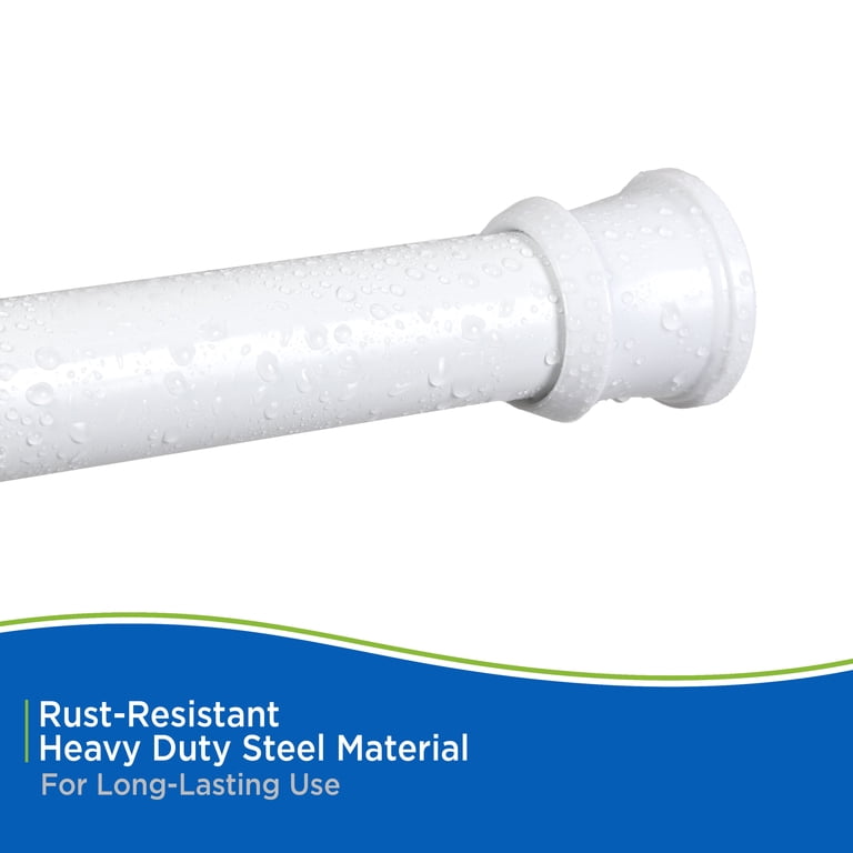 Kenney Tension Shower Curtain Rod - Adjustable 24 To 38 Inches, White