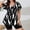 Black, variant on Tankini Swimsuits for Women, Plus Size Fashion Print V Neck Drawstring Pleats Short Sleeve Two Piece Swimwear Set with Shorts, Beach Vacation Loose Casual Comfy Bathing Suits for Summer