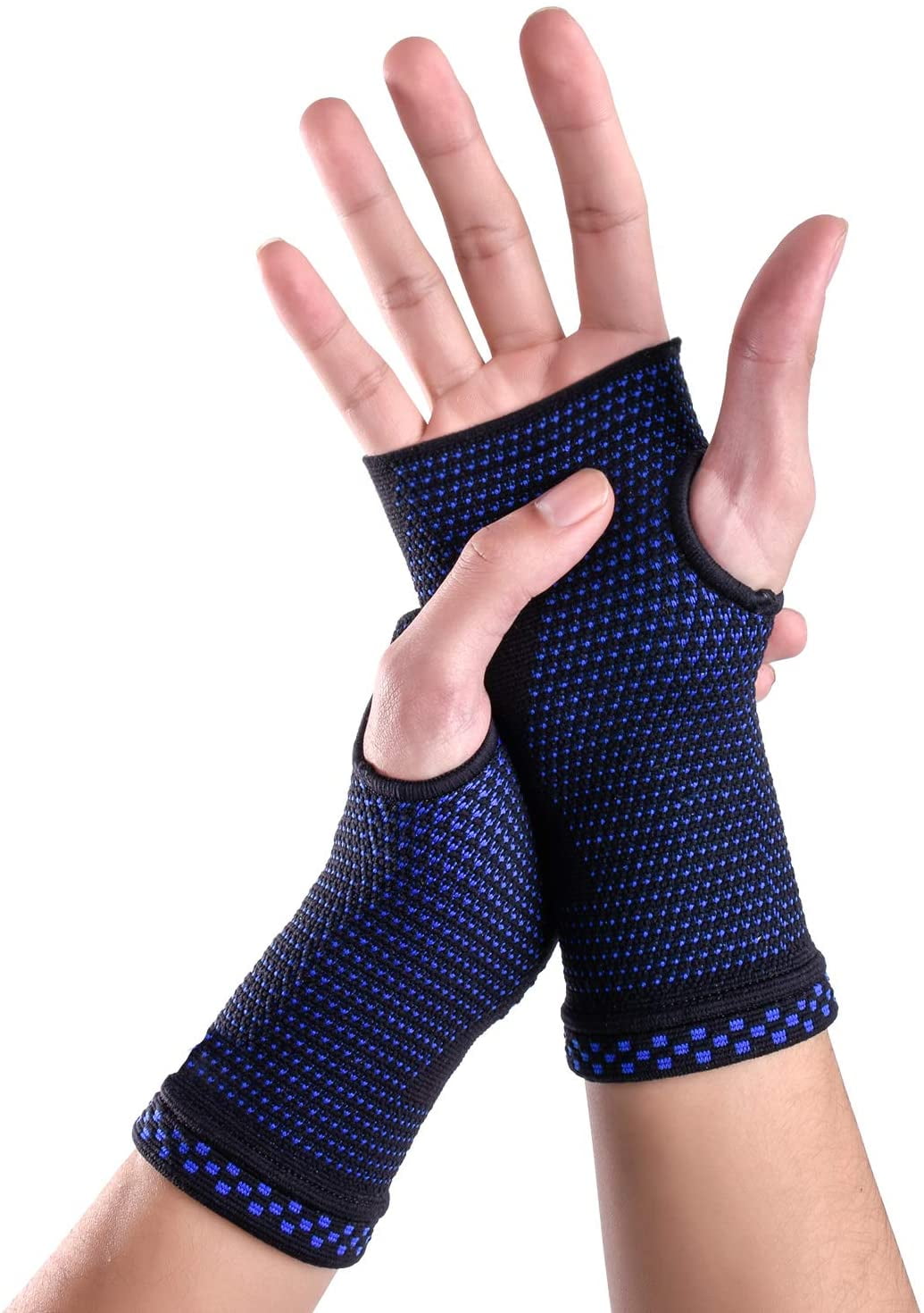 Black, L 2 Pack Wrist Brace Carpal Tunnel Wrist Wraps Support Sleeves for Work Fitness Weightlifting Sprains Tendonitis Pain Relief Breathable Wristbands Compression Wrist Strap 