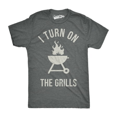 Mens I Turn On The Grills Funny Grilling Summertime Camping Food T