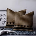 thumbnail image 2 of 20x20 Pillow Covers Set of 2, Brown Black Plaid Throw Pillow Covers Decorative Couch Cushion Case, Vintage Rustic Star Buffalo Check Microfiber Square Pillowcases for Bedroom Car Living Room, 2 of 7