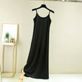 thumbnail image 2 of Ujnder Women's Nightgown Solid Color Plus Size Petticoat Loose Long Style Black L, 2 of 4