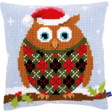 Vervaco Needlepoint Cushion Top Kit 16 X16 Christmas Owl
