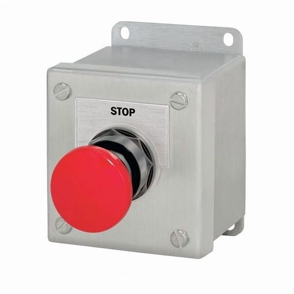 Siemens Push Buttn Cntrl Station,Stop,Mshrm Head 52C104S