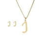 thumbnail image 1 of Pendientes para mujer, regalos para mujer, regalo de moda para mujer, 26 letras en inglés, nombre, cadena, collar, colgante, juego de pendientes, pulsera, collar, 1 of 3