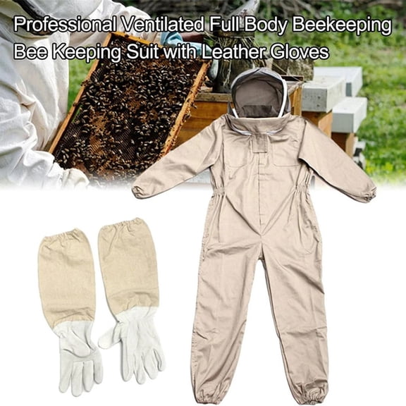 Bee Keeping Suit with Gloves – XXL Full Body Protective Suit with Veil Hood for Men and Women