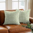 thumbnail image 6 of Throw Pillow Covers 18x18 Inch, Botanical Rose Bud Decorative Pillow Cases for Couch Sofa Bed, Vintage Mint Green Floral Leaves Farmhouse Cotton Linen Square Home Decor Pillowcases, 6 of 9