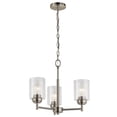 thumbnail image 3 of Kichler Winslow 3 Light Brushed Nickel Contemporary Chandelier with Clear Seeded Glass, 3 of 3