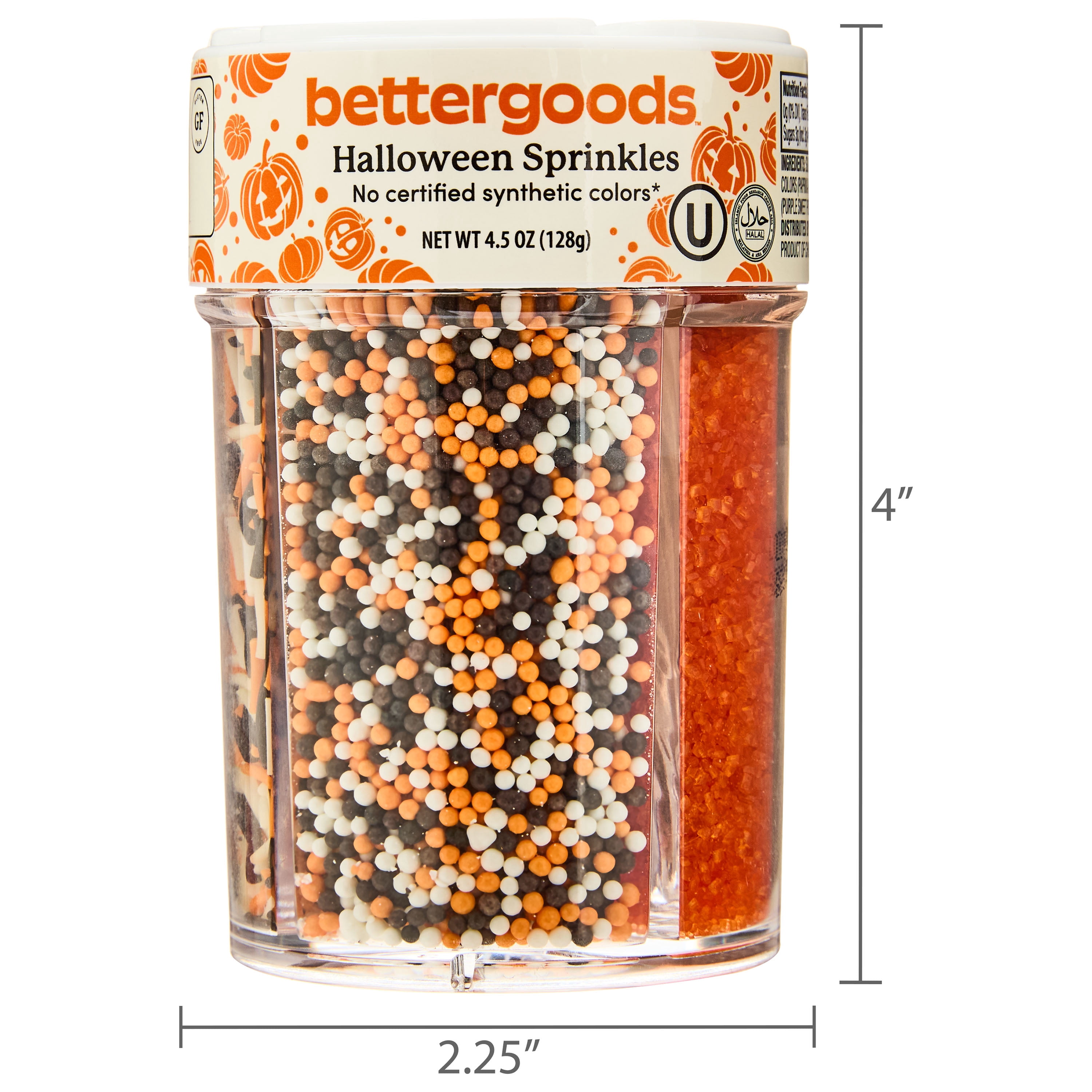 bettergoods Sprinkles 4-Cell Halloween Multicolor Sprinkle Mix, 4.5 oz