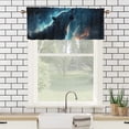 thumbnail image 3 of Fantasy Wolf Kitchen Window Curtain Valance Wild Animal Forest Starry Night Window Treatment Valance Curtains for Bathroom 54 by 18 in, 2 Panel, 3 of 6