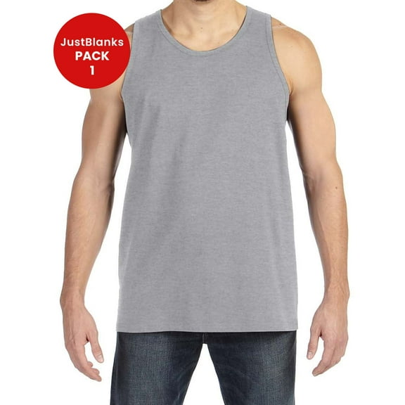 JustBlanks Lightweight Ringer Tank Top Semi Fitted Double Needle Stitching on Bottom Hem