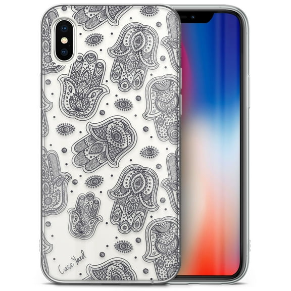 Case Yard iPhone-XS-Max Case Clear Soft & Flexible TPU Ultra Low Profile Slim Fit Thin Shockproof Transparent Bumper Protective Cover Drop Protective Cell Phone Cases (Hamsa Overload)