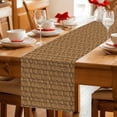 thumbnail image 5 of Vintage Rattan Table Runner - 90 Inch Long Minimalist Abstract Wicker Texture Brown Cotton and Linen Blended Dress Scarves Farmhouse Table Runner for Kitchen Dining, Coffee Table, 13" x 90", 5 of 8