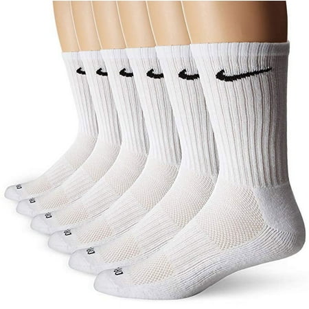 Nike Cotton Athletic Crew Socks Men's L, White (6 Pack)