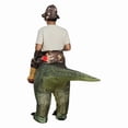 thumbnail image 3 of Adult Inflatable Ride-On T-Rex Costume (Realistic Green Skin With Reins) - Prehistoric/Adventure Theme Party Outfit,Height 59"–74.8",dinosaur, 3 of 7