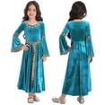 thumbnail image 1 of TiaoBug Robe Longue à Manches Évasées pour Filles Enfants, Robe de Princesse Médiévale, Robes Maxi Renaissance, Robes de Bal, Bleu Pâle 12, 1 of 7