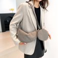 thumbnail image 3 of Bolso Pana Media Con Correa Ajustable Bolso Media para Mujer 2 Piezas (gris), 3 of 9