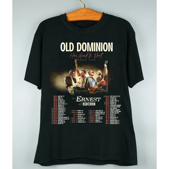 RARE Old Dominion 2025 How Good Is That World Tour T Shirt Black All Size BT903