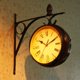 thumbnail image 2 of Bewildely Reloj de pared colgante de doble cara de estilo europeo, reloj de decoración para el hogar de hierro Decoración del hogar, 2 of 6