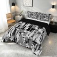 thumbnail image 3 of Manfei Abstract Watercolor Brushstroke Full Size Comforter Sets, Black White Gray Ombre Bedding Comforter Set, Black Reversible 3pcs, 1 Comforter and 2 Pillowcases, 3 of 6