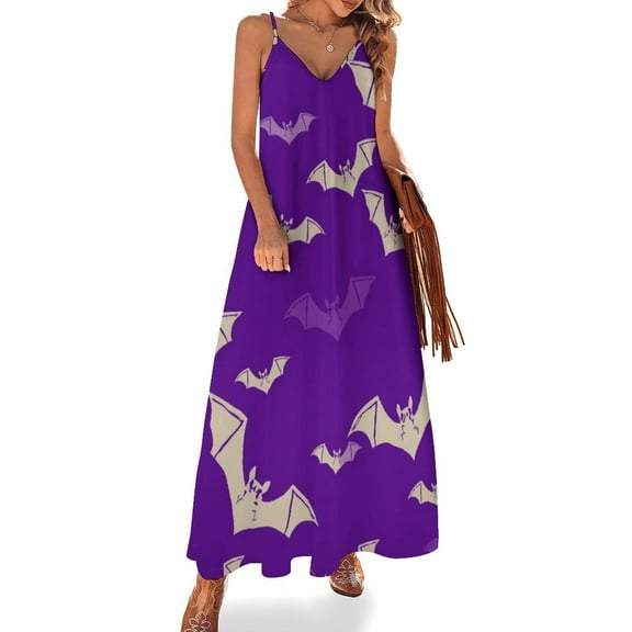 Purple Bat Sleeveless Dress Women's Clothing 2025 Novelties Long Dresses Dress
