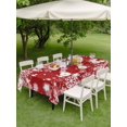 thumbnail image 3 of Outdoor Tablecloth with Umbrella Hole and Zipper, Red Snowflake Christmas Rectangle Table Cloth 52x70 Inch Waterproof Tablecloth, Winter Xmas Star Snowflake Picnic Table Cover for Patio Camping, 3 of 7