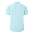 thumbnail image 4 of Mens Polo T-Shirt Short Sleeve Solid Holiday Tops Lapel Slim Fit Mens Shirts,Blue,S, 4 of 4