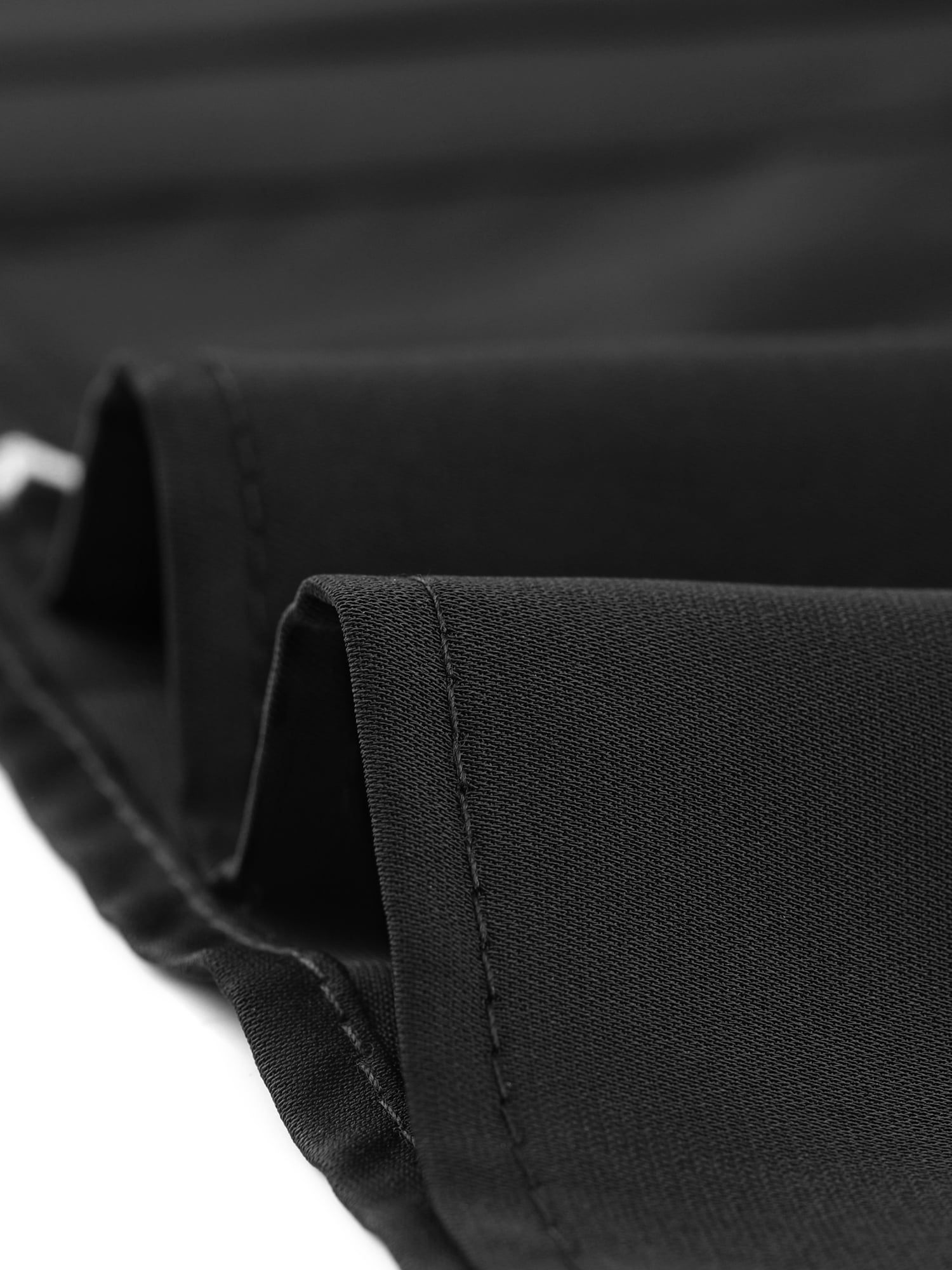 DARING DIVA Women's Button Down Collared Contrast Trim Puff Sleeve Blouse M Black