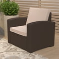 thumbnail image 4 of Merrick Lane Outdoor Furniture Resin Chair Chocolate Brown Faux Rattan Wicker Pattern Patio Chair With All-Weather Beige Cushion, 4 of 14
