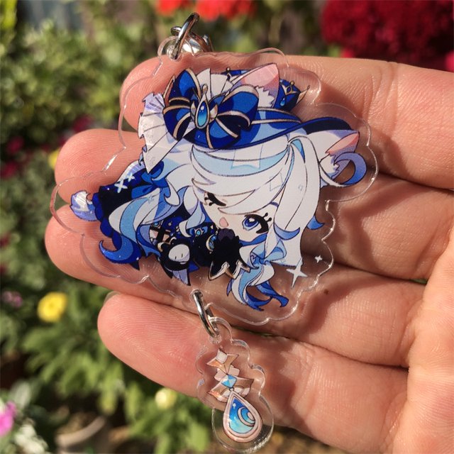 Genshin Impact Furina Fontaine llavero anime juego mochila colgante figura acrílica accesorio insignia