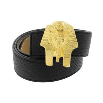 Egyptian Pharaoh Design Buckle With Black Belt Fits Up To 45