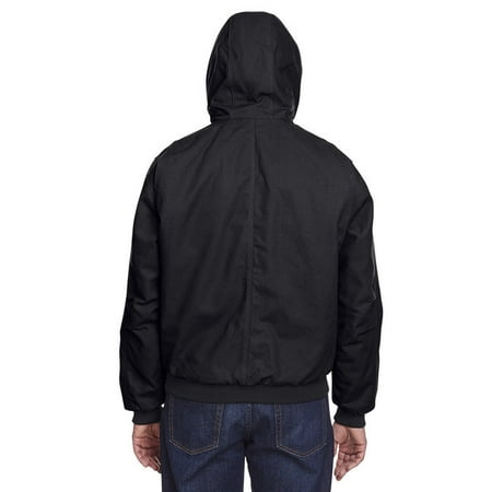 Men's Tall Highland Washed Cotton Duck Hooded Jacket - BLACK - 4XT