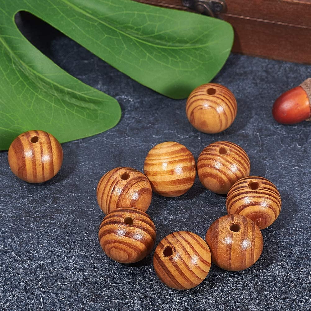 1 Bag 100 pcs 25mm(1 Inch) Dyed Natural Wood Spacer Beads Round Polished Ball Wooden Loose Beads for Bracelet Pendants Crafts DIY Jewelry Making Hole 4.5~6mm