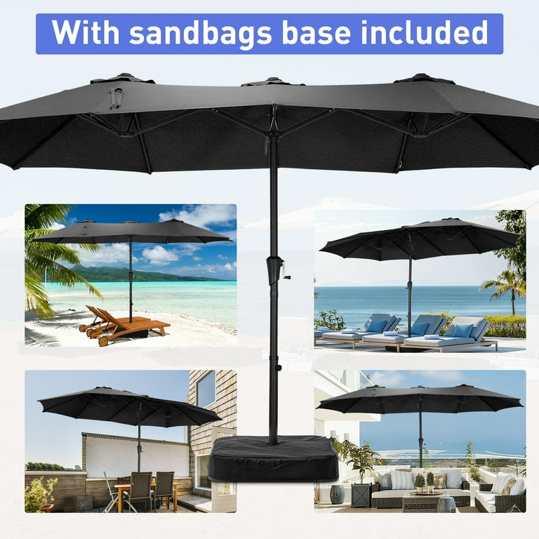 canvas patio umbrella for sale Grand Patio x SUNBRELLA 10 Ft Square Patio Umbrella Deluxe Curvy Aluminum  Offset Umbrella, Outdoor Cantilever Umbrella w/ Base, Canvas Aruba
