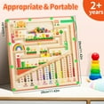 thumbnail image 3 of Magnetic Color and Number Maze, Wooden Toddler Puzzle Board Montessori Toys, Kids Sensory Stem Learning Toys for 2 3 4 5 Year Old, 3 of 7