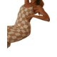 thumbnail image 4 of VISgogo Vestido sin mangas para mujer, estampado de tablero de ajedrez, sin mangas, correa de espagueti, corte bajo, sin espalda, de una pieza para verano, S/M/L VISgogo  moda, 4 of 6