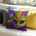 thumbnail image 3 of Creowell Mardi Gras Square Cushion Cover for Home Sofa Couch Linen 24x24in, 3 of 5